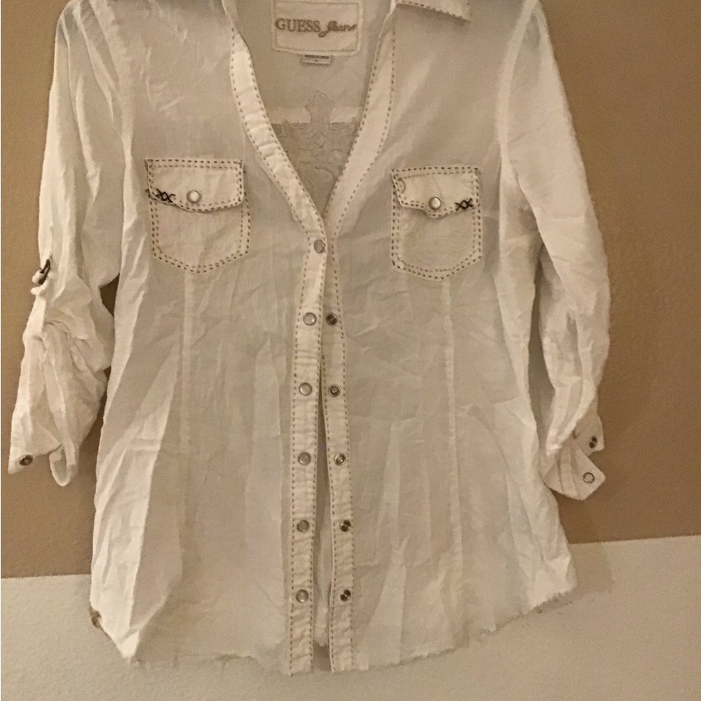vintage guess shirt , off white. 100% cotton